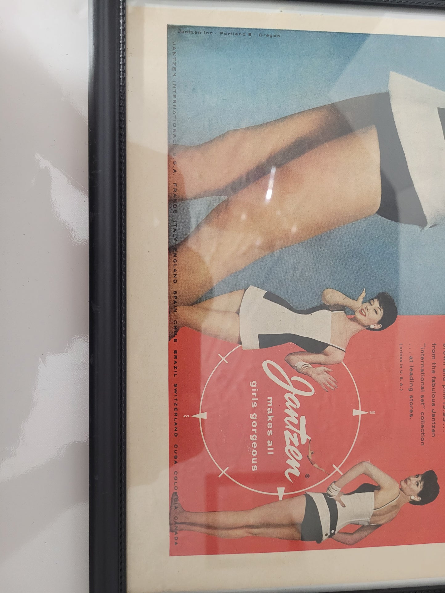 1956 Jantzen “The Next Time You See Paris” Swimsuit Magazine Advertisement – Framed
