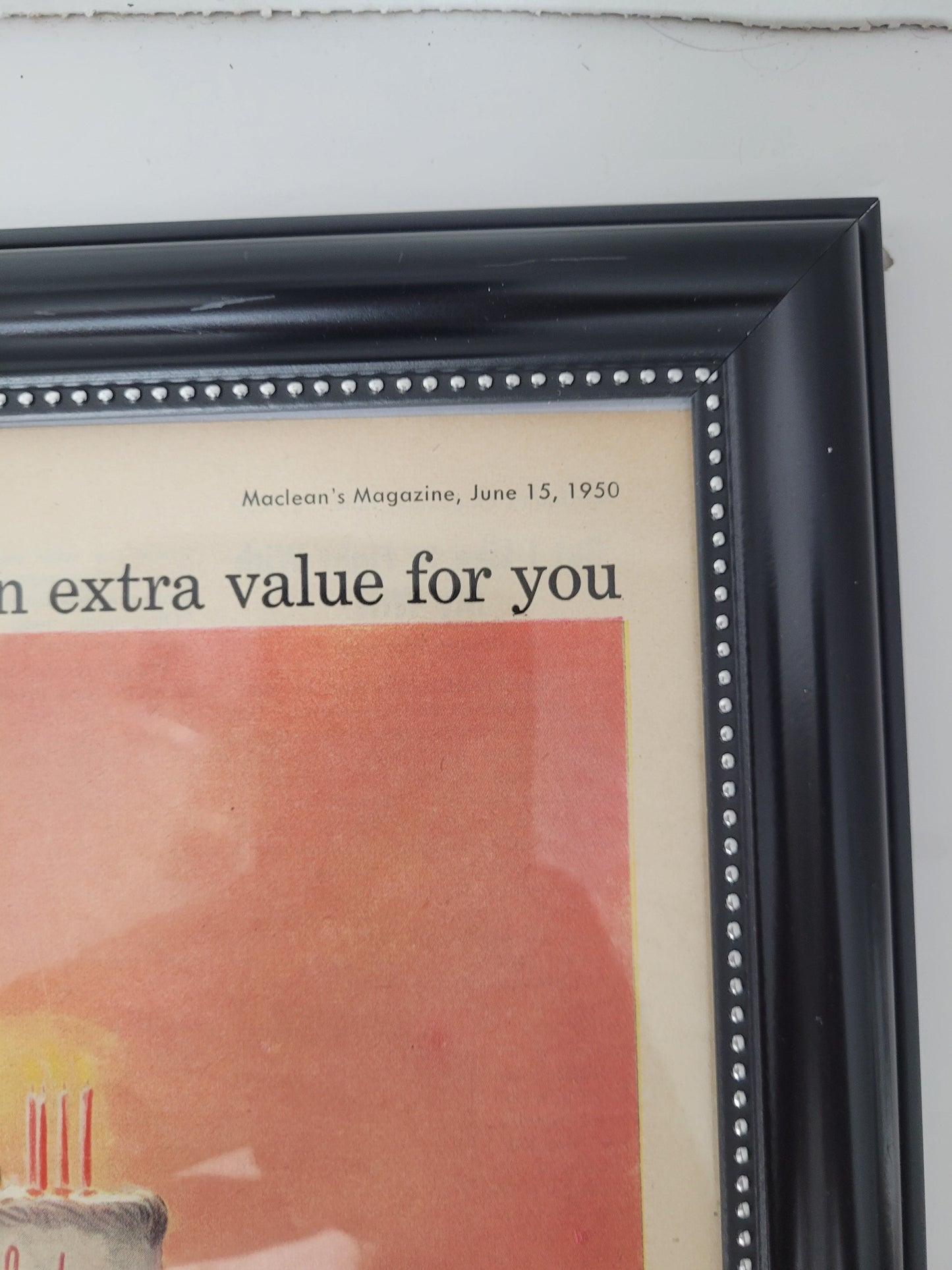 1950 Atlas Tires 20th Birthday Framed Maclean’s Magazine Ad – 12.5" × 15.5"