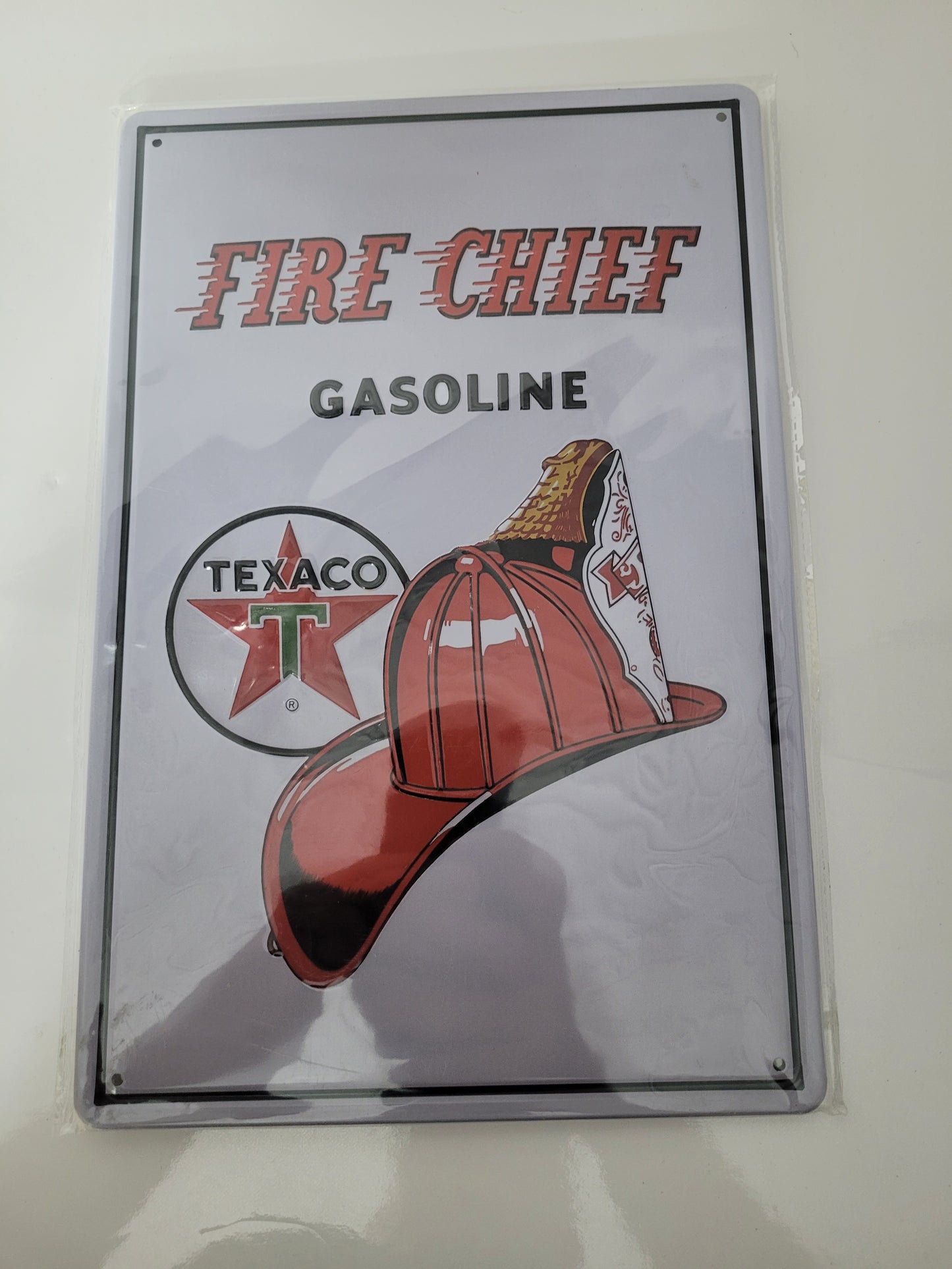 Texaco Fire Chief Gasoline Retro Metal Sign – 8" × 12"