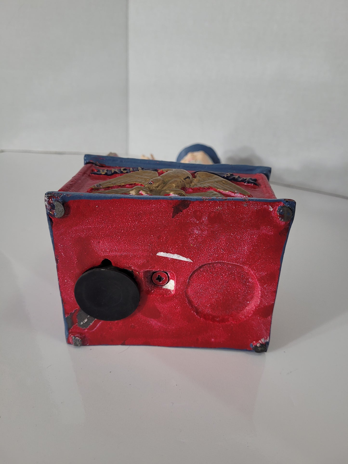 Vintage Cast Iron Uncle Sam Working Mechanical Coin Bank – 11"