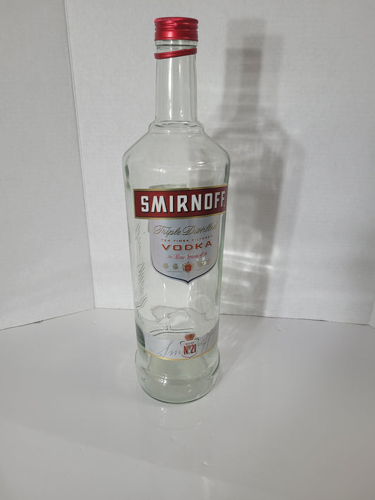 Smirnoff No. 21 Empty Glass Display Bottle with Red Cap
