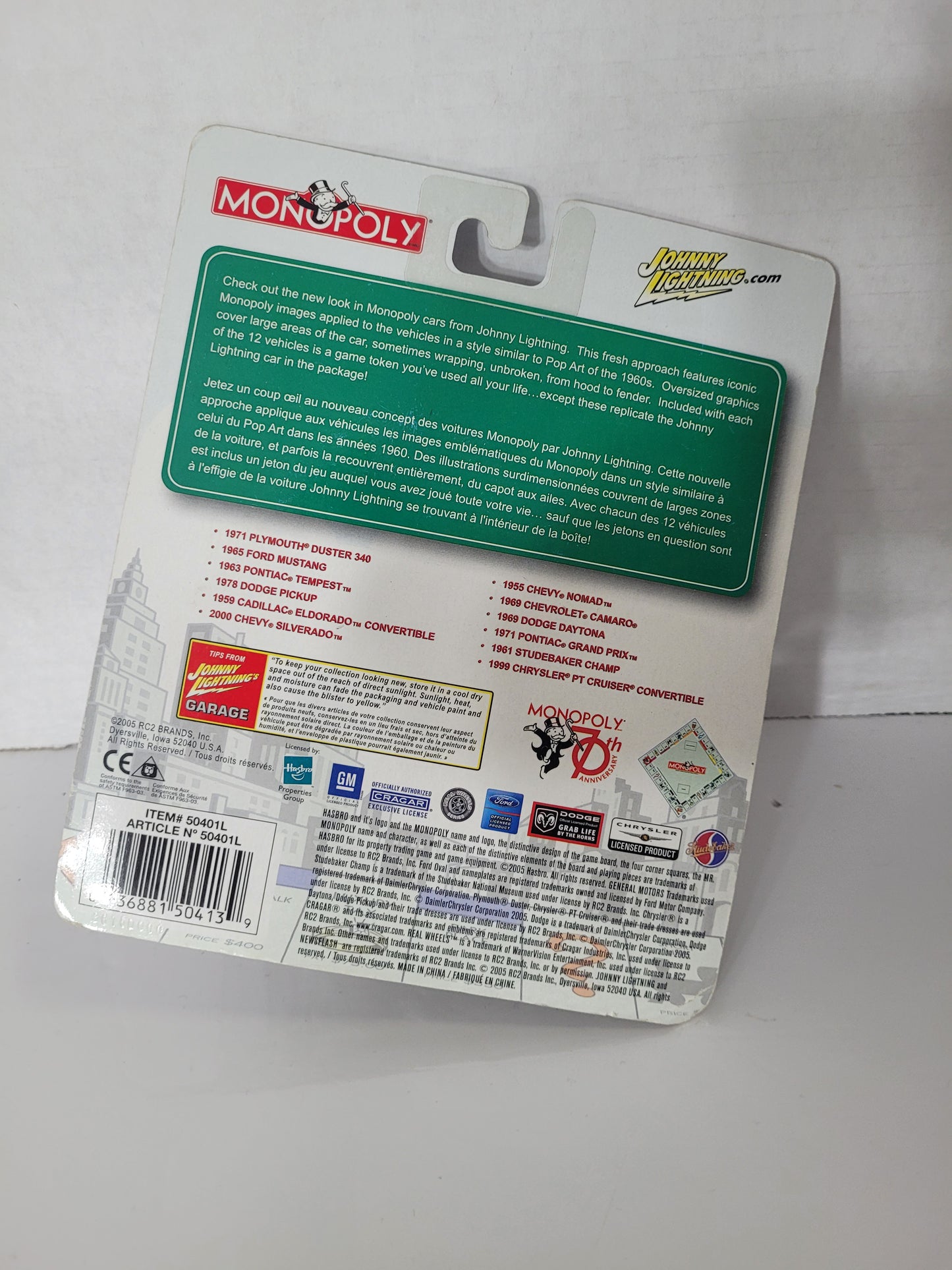 2005 Johnny Lightning Monopoly 70th Anniversary 1965 Ford Mustang – Sealed