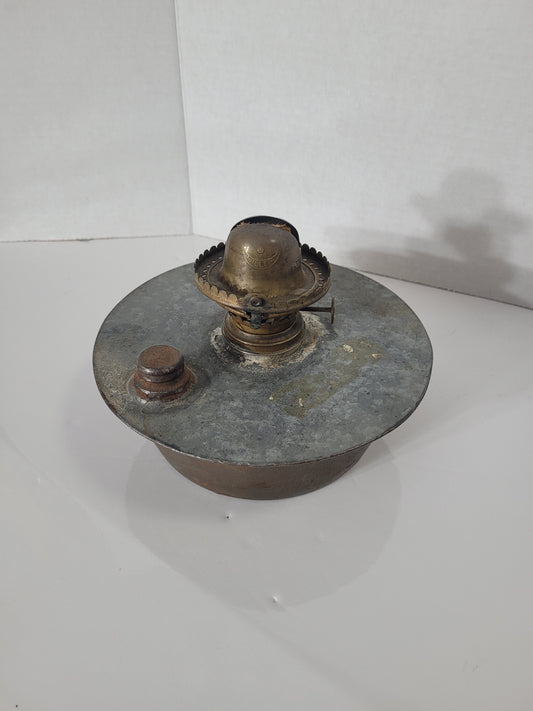 Antique Miller Metal Kerosene Oil Lamp Font & Burner – Restoration Piece