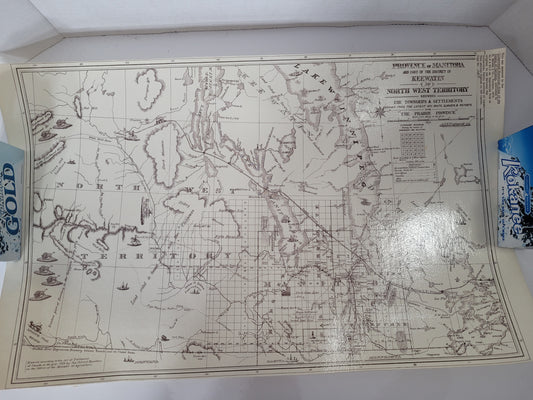 Vintage 1876 Manitoba, Keewatin & North West Territory Laminated Historical Map – Limited Edition 107/500