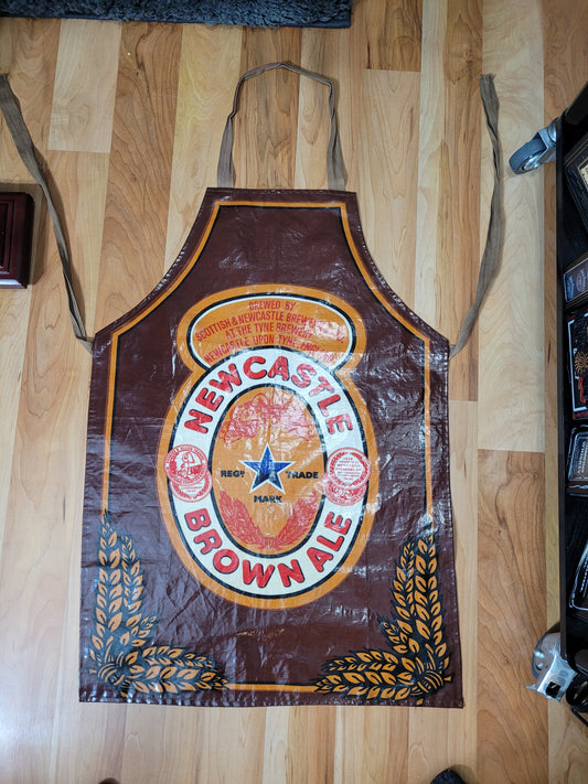 Vintage Newcastle Brown Ale Advertising Apron – Made in England by Sari Fabrics – Breweriana Collectible