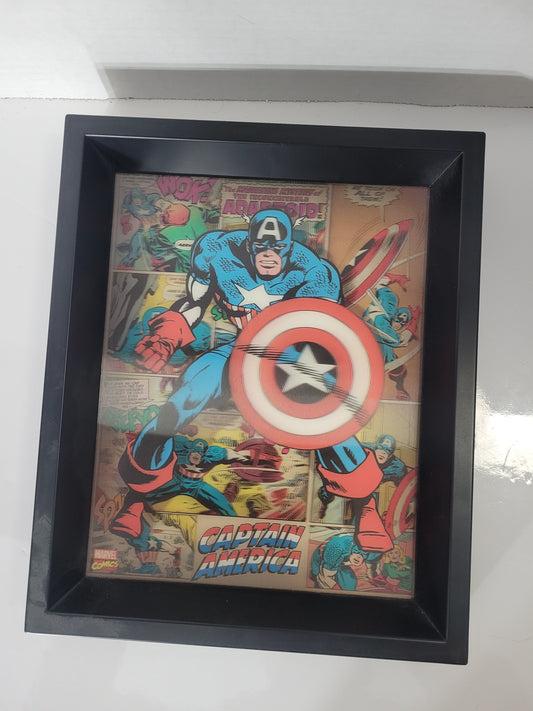 Marvel Captain America 3D Framed Shadow Box Wall Art – 9.25" x 11.25"