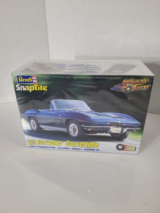 Revell SnapTite 1963 Corvette Convertible 1:25 Model Kit – Factory Sealed