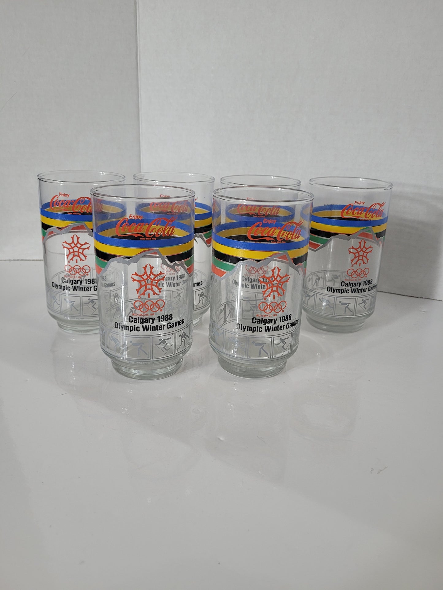 Vintage 1988 Calgary Winter Olympics Coca-Cola Glasses – Set of 6