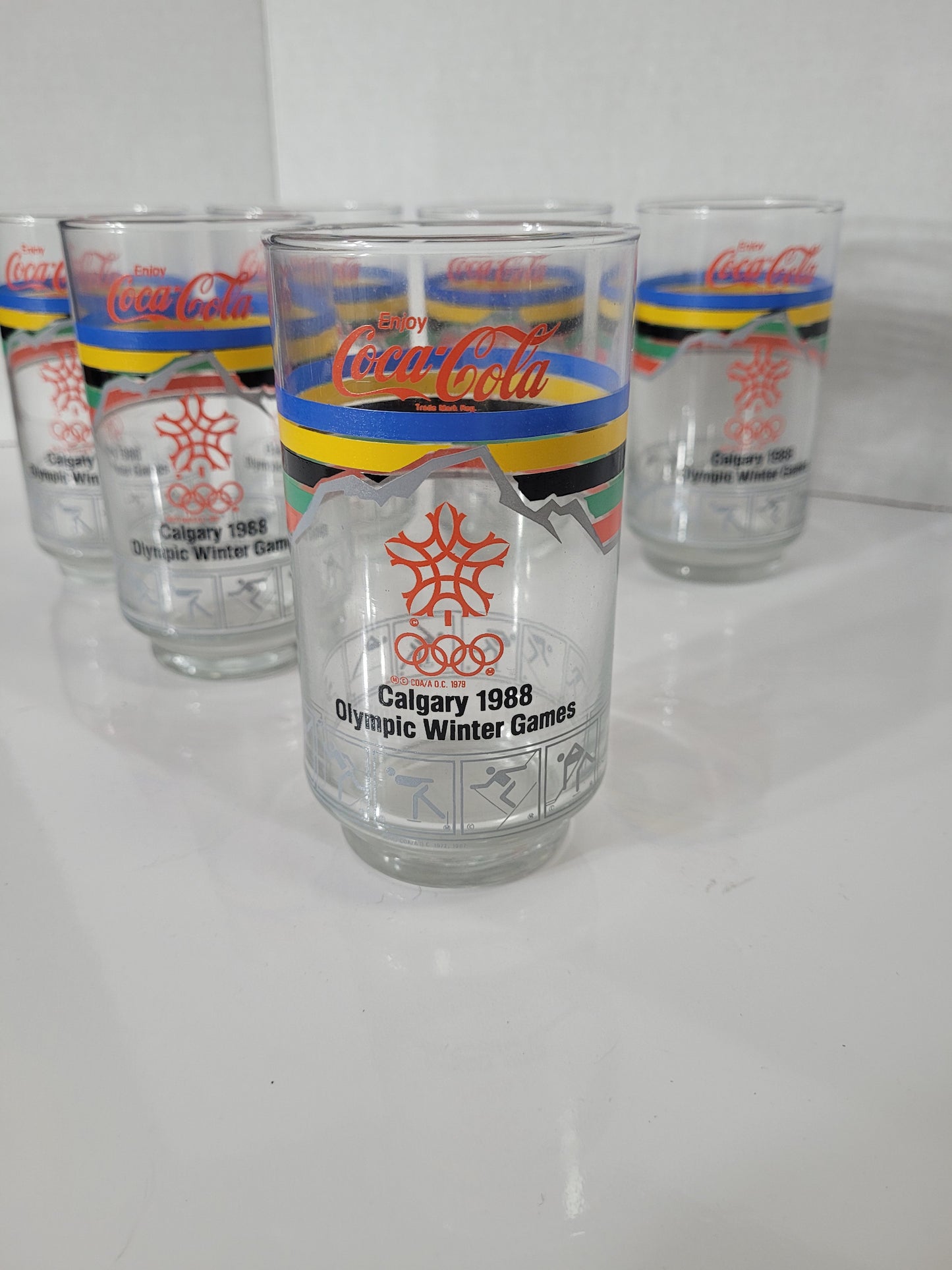 Vintage 1988 Calgary Winter Olympics Coca-Cola Glasses – Set of 6