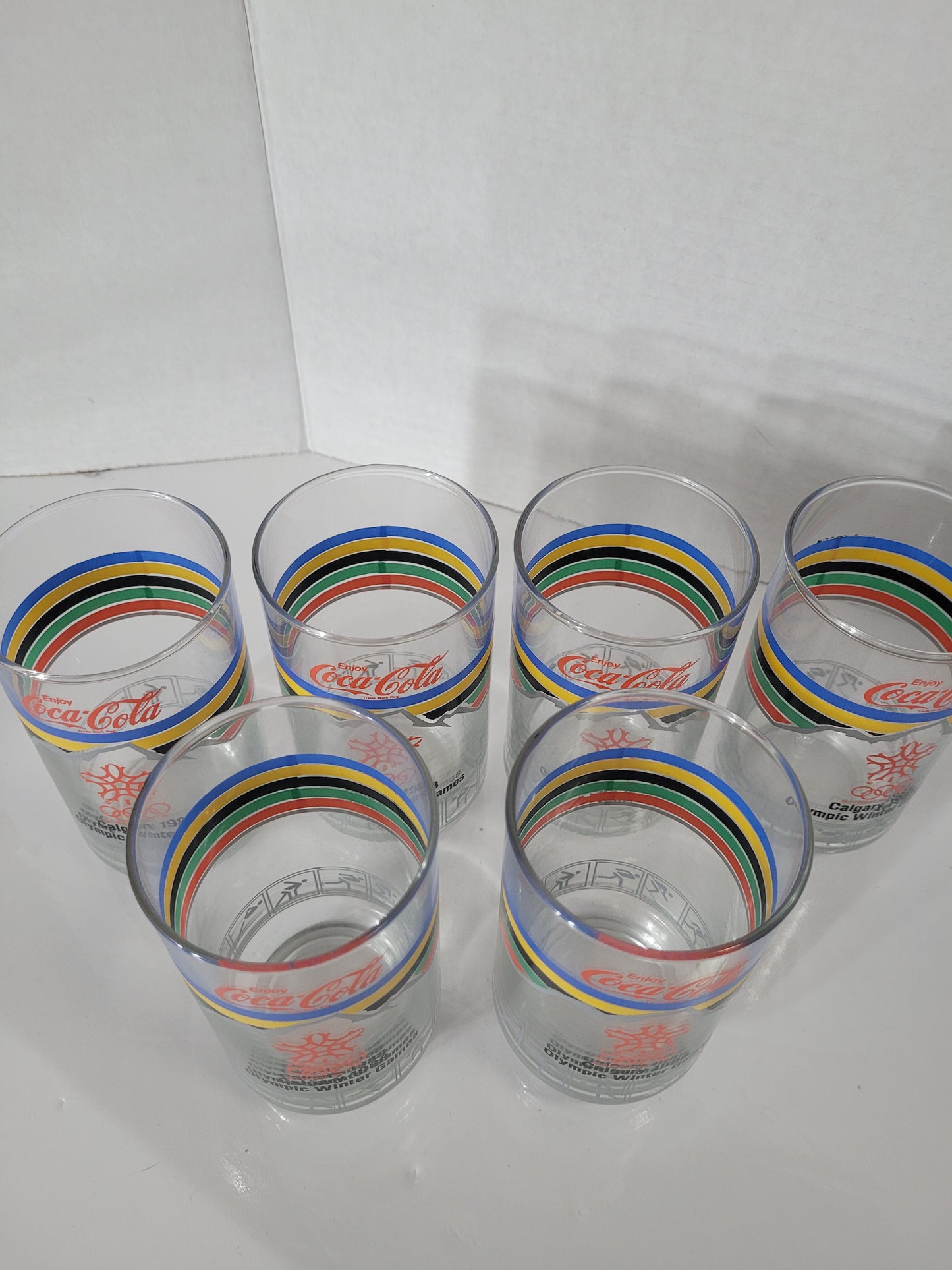 Vintage 1988 Calgary Winter Olympics Coca-Cola Glasses – Set of 6