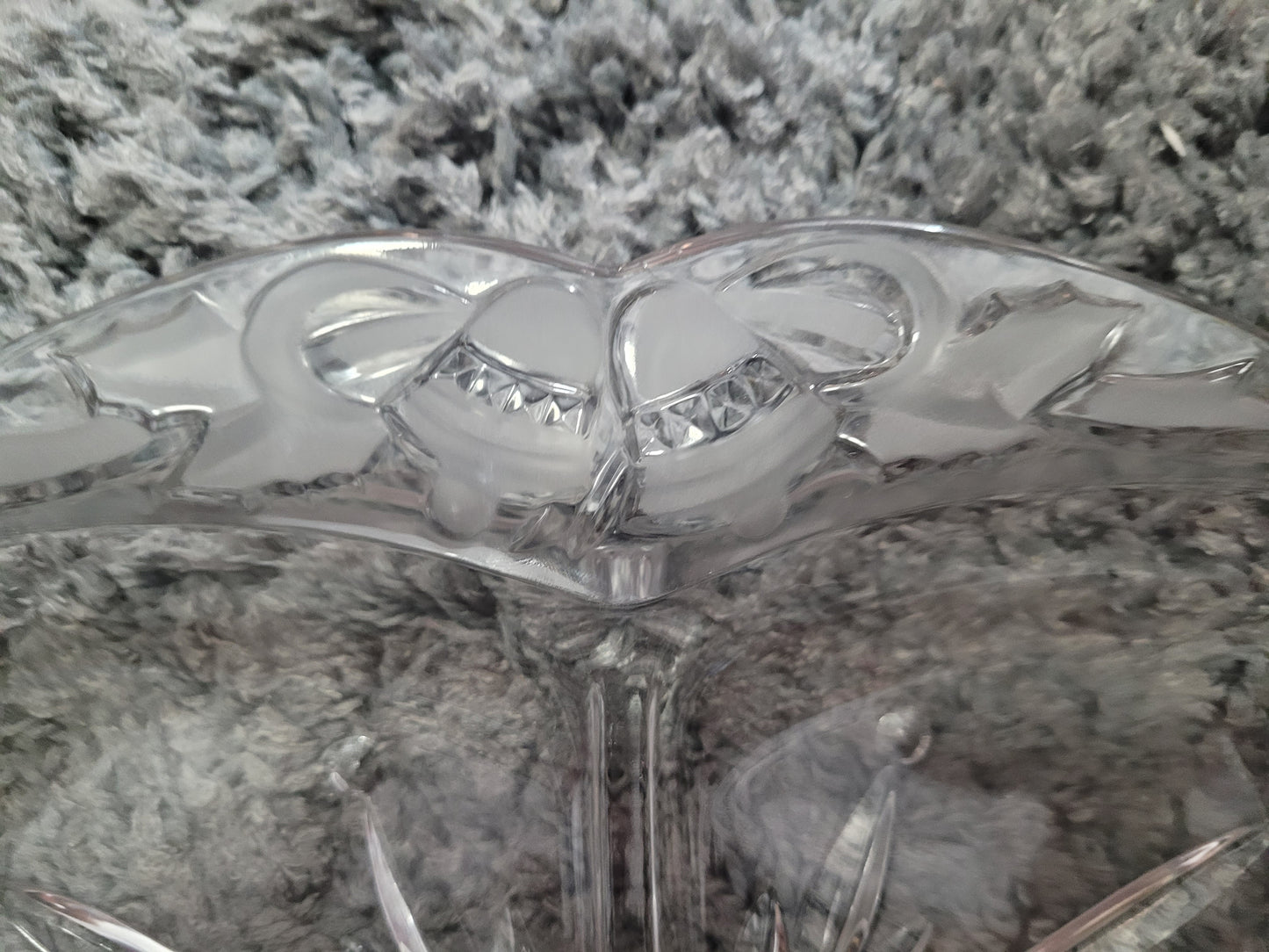 Vintage Mikasa Holiday Bells Three-Section Glass Serving Dish