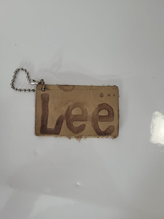 Vintage Lee Jeans Leather Advertising Keychain / Key Fob – 3.25 x 2 Inches