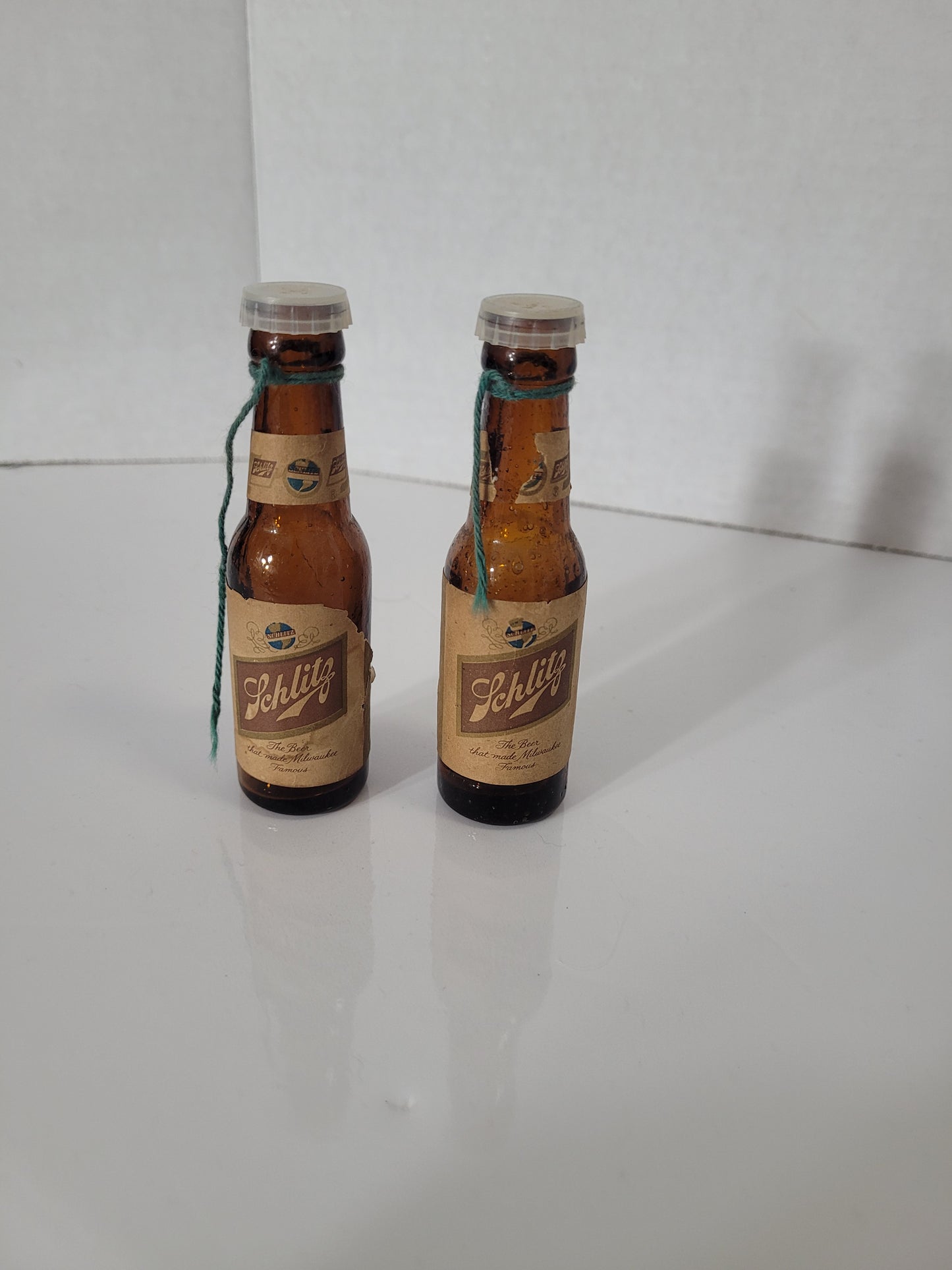 Vintage Schlitz Beer Mini Bottle Salt & Pepper Shakers – 4" Pair