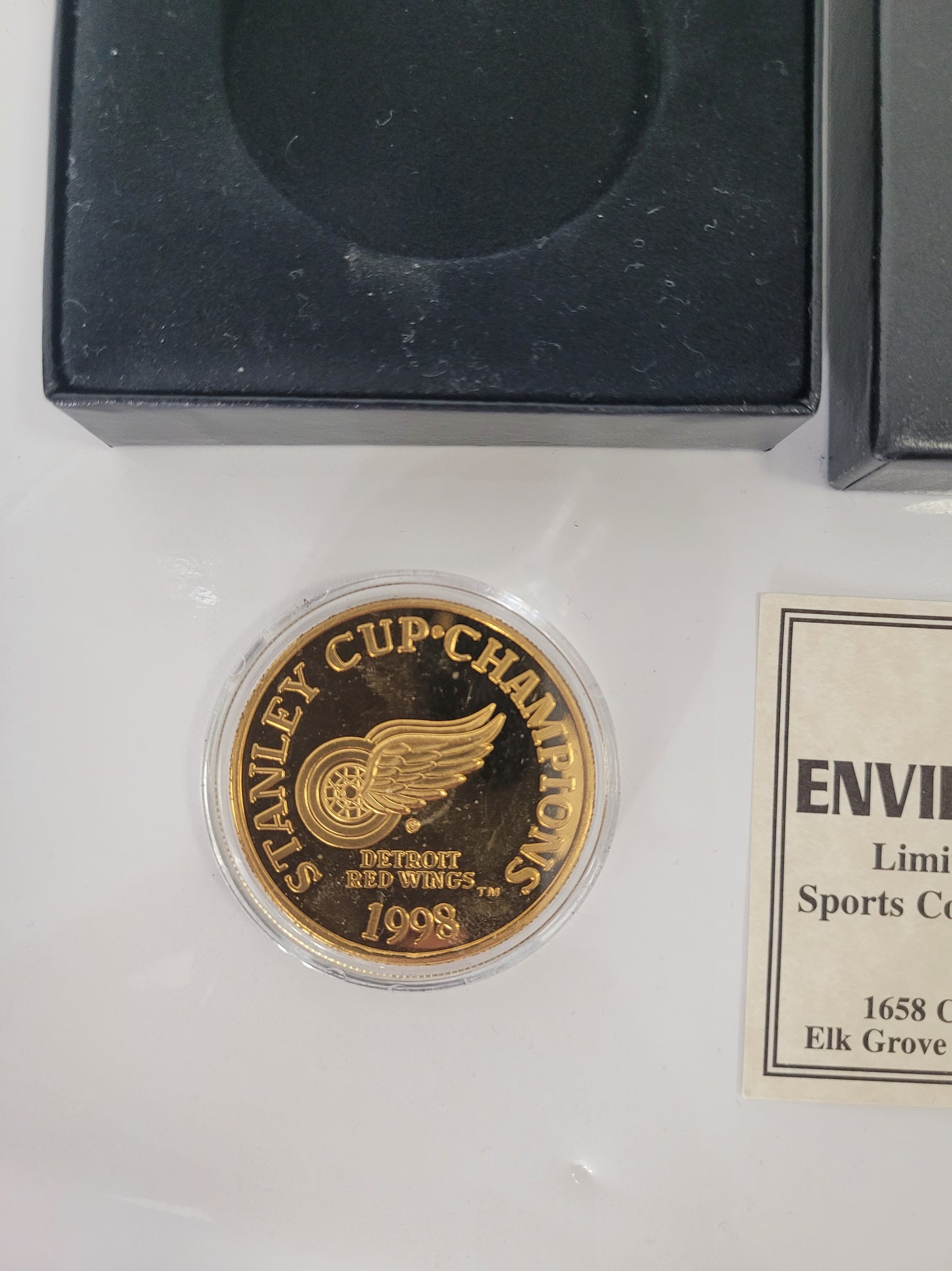 1998 Detroit Red Wings Stanley Cup Champions Enviromint Limited Edition Bronze Medallion #456/2500