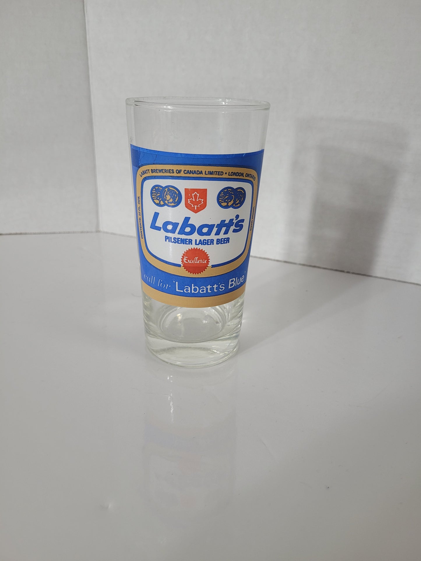 Vintage Labatt’s Blue Pilsener Lager Beer Advertising Glass – Canadian Breweriana