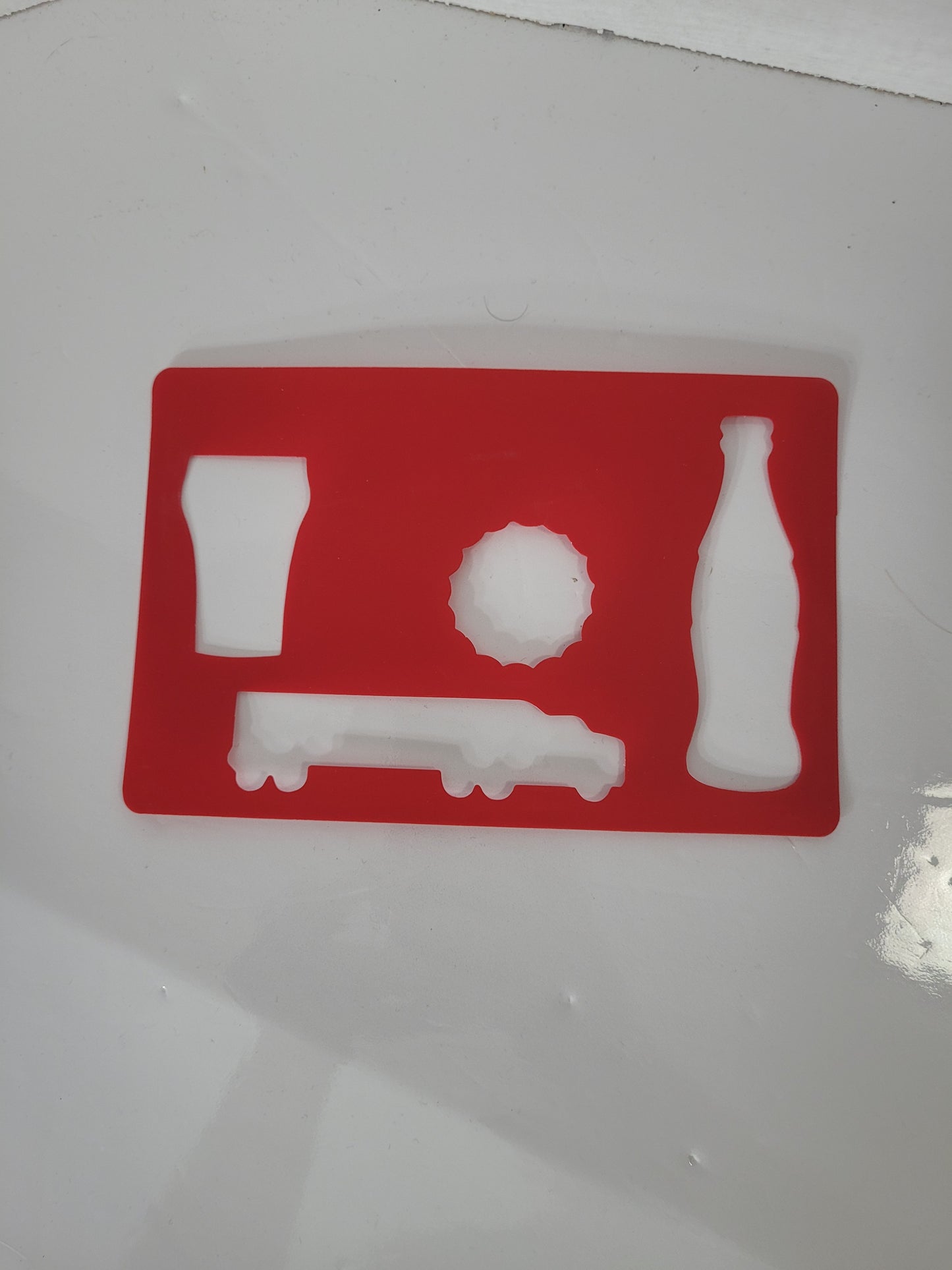 Vintage Enjoy Coca-Cola Advertising Stencil Template – Bottle, Glass, Cap & Truck – 7.5"