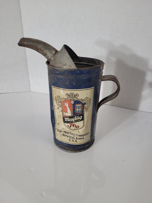 Vintage Maytag Fuel Mixing Can with Pour Spout – Multi-Motor Washer Advertising