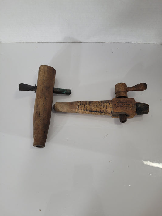 Antique Redlich’s Warranted Wooden Barrel Faucet & Vintage Wooden Cask Tap