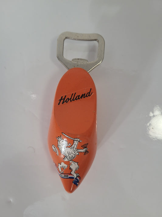 Vintage Holland Dutch Wooden Clog Bottle Opener – Orange Souvenir