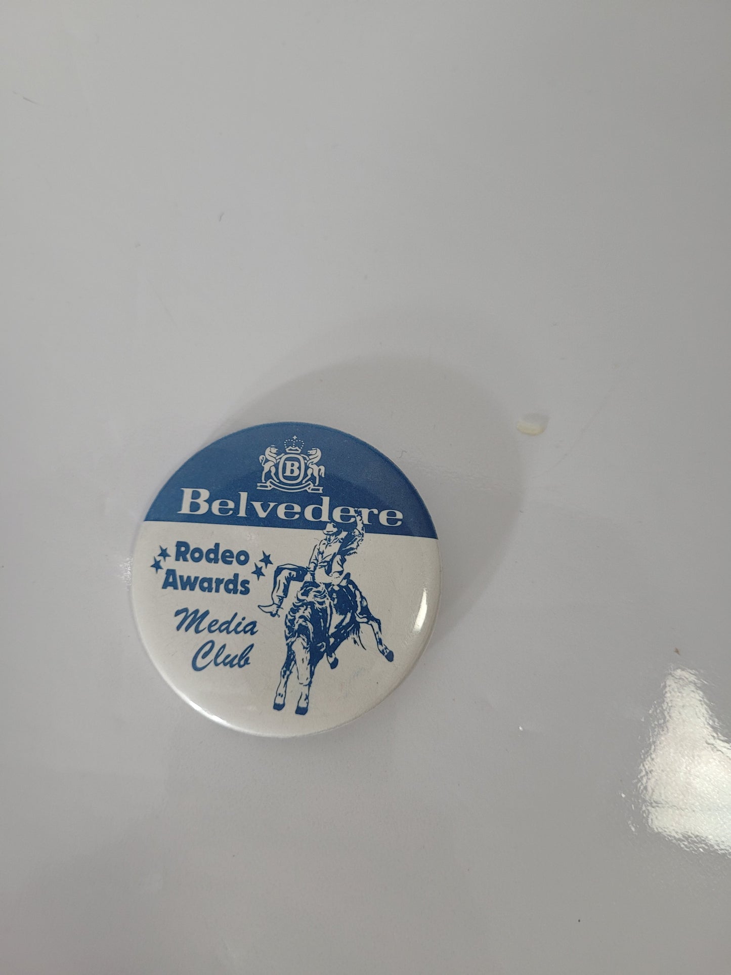 Vintage Belvedere King Size Rodeo Awards Playing Cards & Media Club Pinback