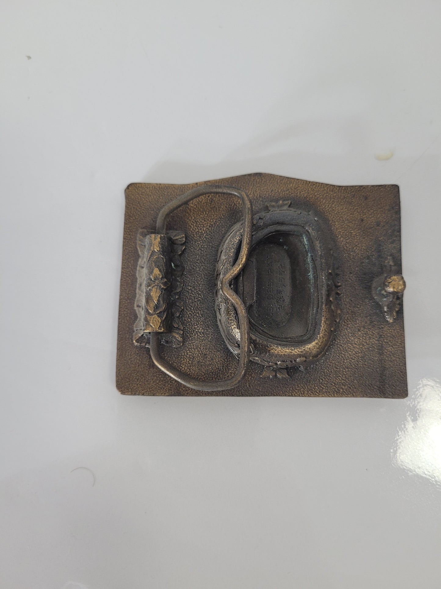 Vintage Texaco Oil & Gas Belt Buckle – Derrick, Tanker Truck & Service Station Scene
