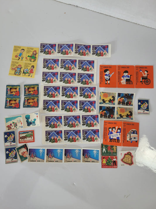 Vintage Canadian Christmas Seal Collection – 1940s–1980s