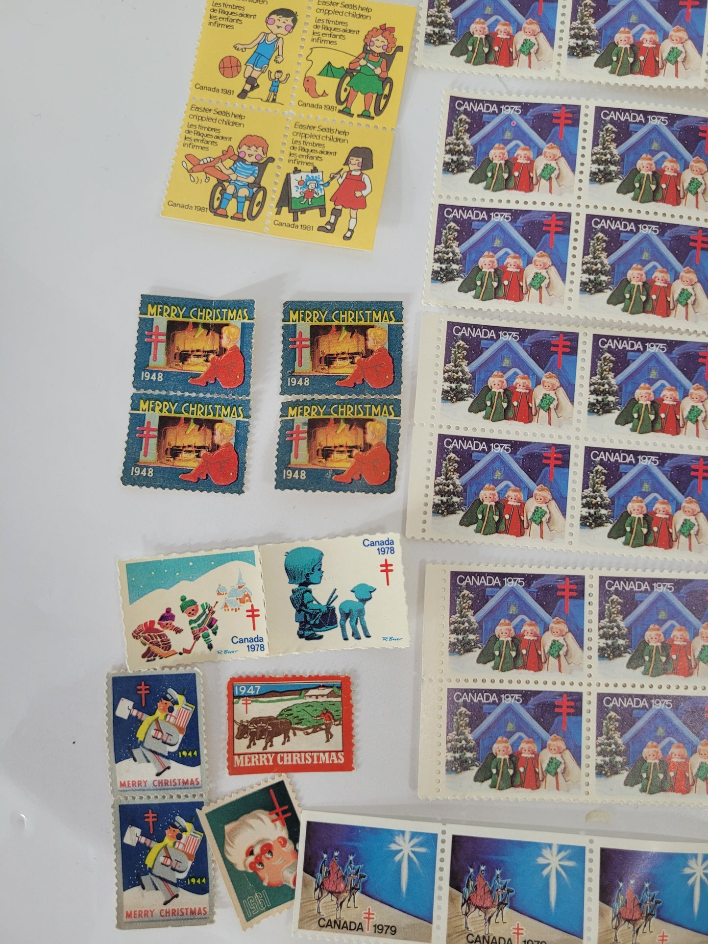 Vintage Canadian Christmas Seal Collection – 1940s–1980s