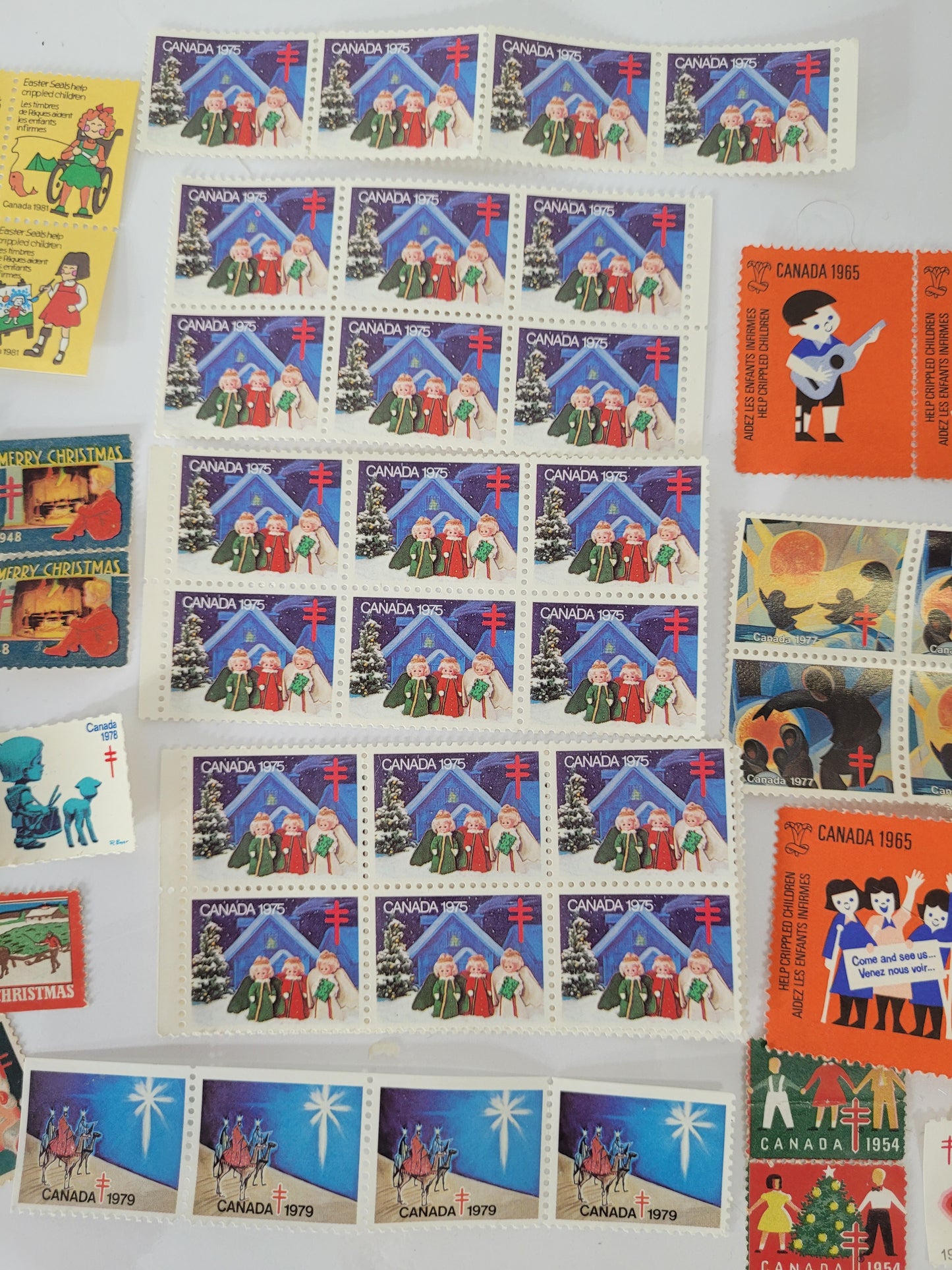 Vintage Canadian Christmas Seal Collection – 1940s–1980s