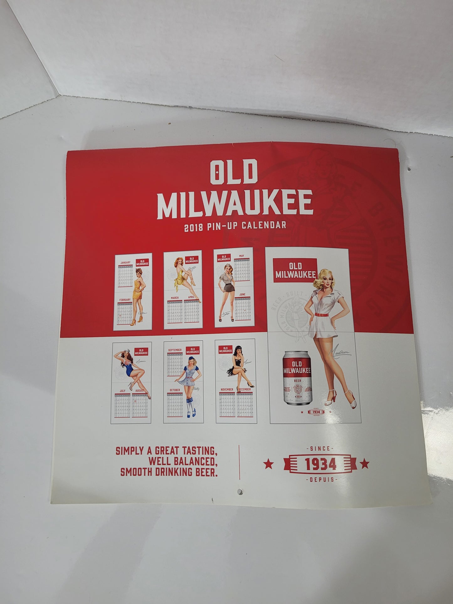 Old Milwaukee 2018 Pin-Up Beer Advertising Calendar