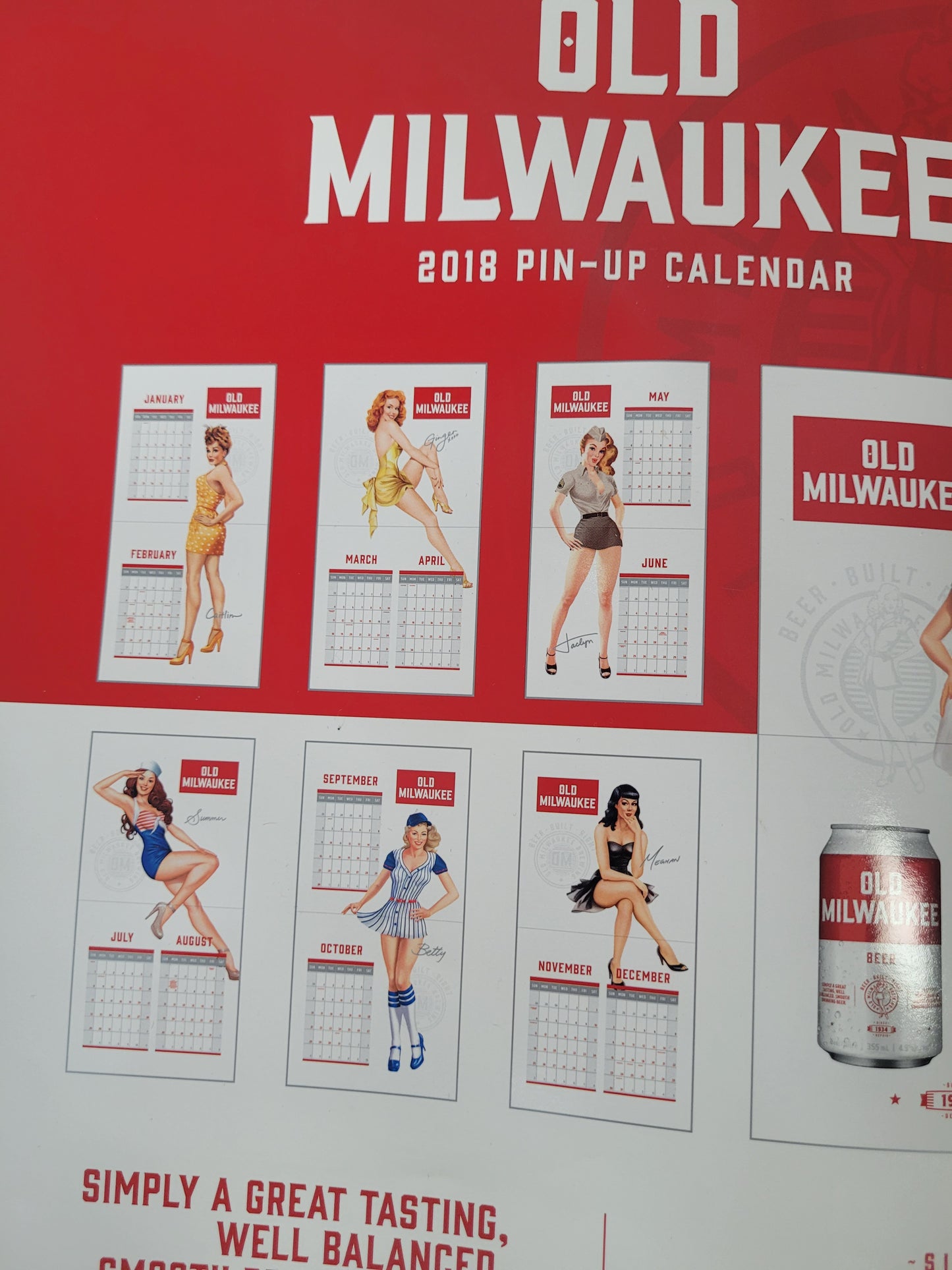 Old Milwaukee 2018 Pin-Up Beer Advertising Calendar