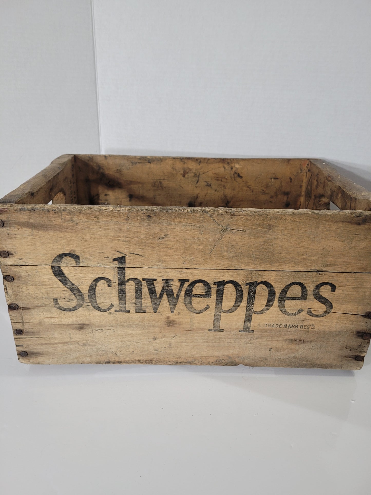 Vintage 1964 Schweppes Wooden 24-Bottle Crate – Regina, Saskatchewan