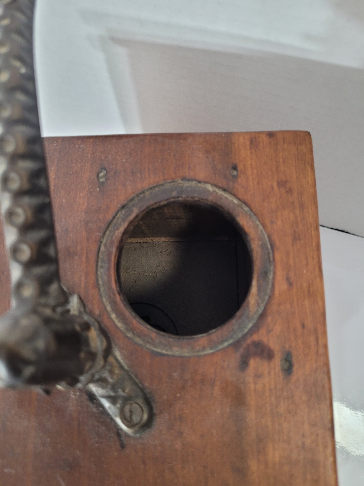 Antique Wooden Hand-Crank Coffee Grinder with Drawer