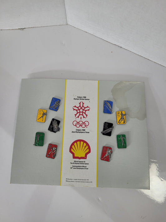 1988 Calgary Winter Olympics Shell Limited Edition 8-Pin Commemorative Set