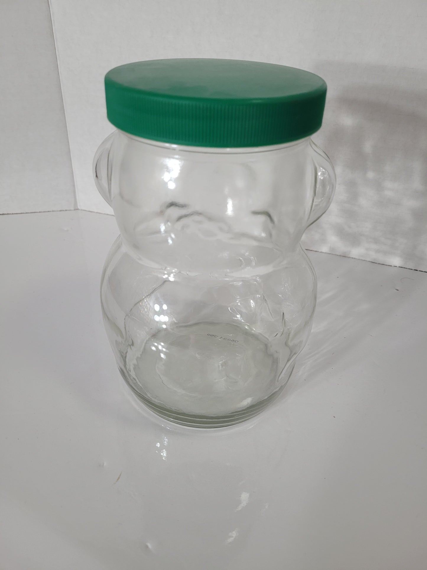 Vintage Kraft Peanut Butter Bear Glass Jar with Green Lid – Made in Canada