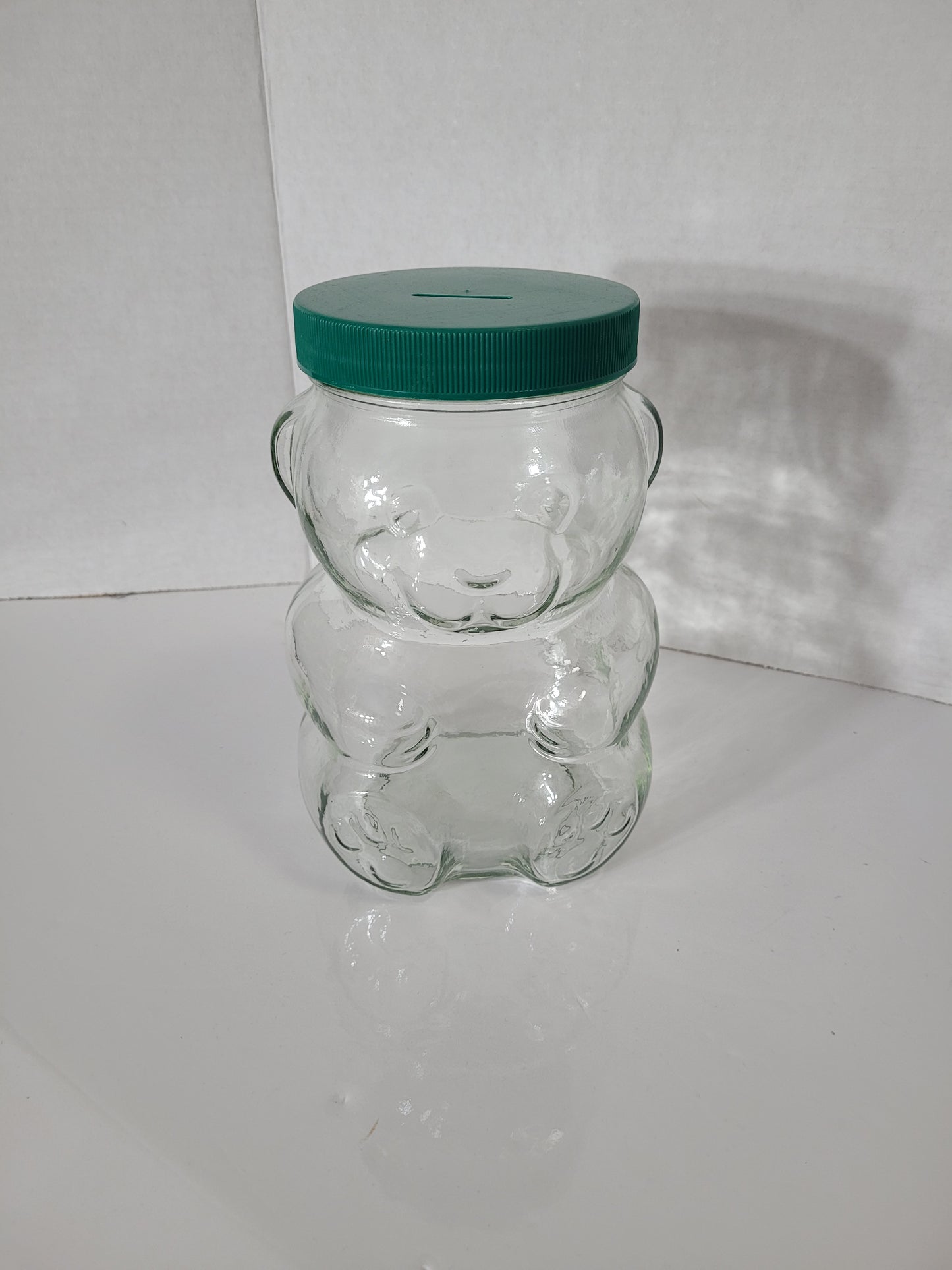 Vintage 1980s Kraft Peanut Butter Glass Bear Coin Bank – Made in Canada