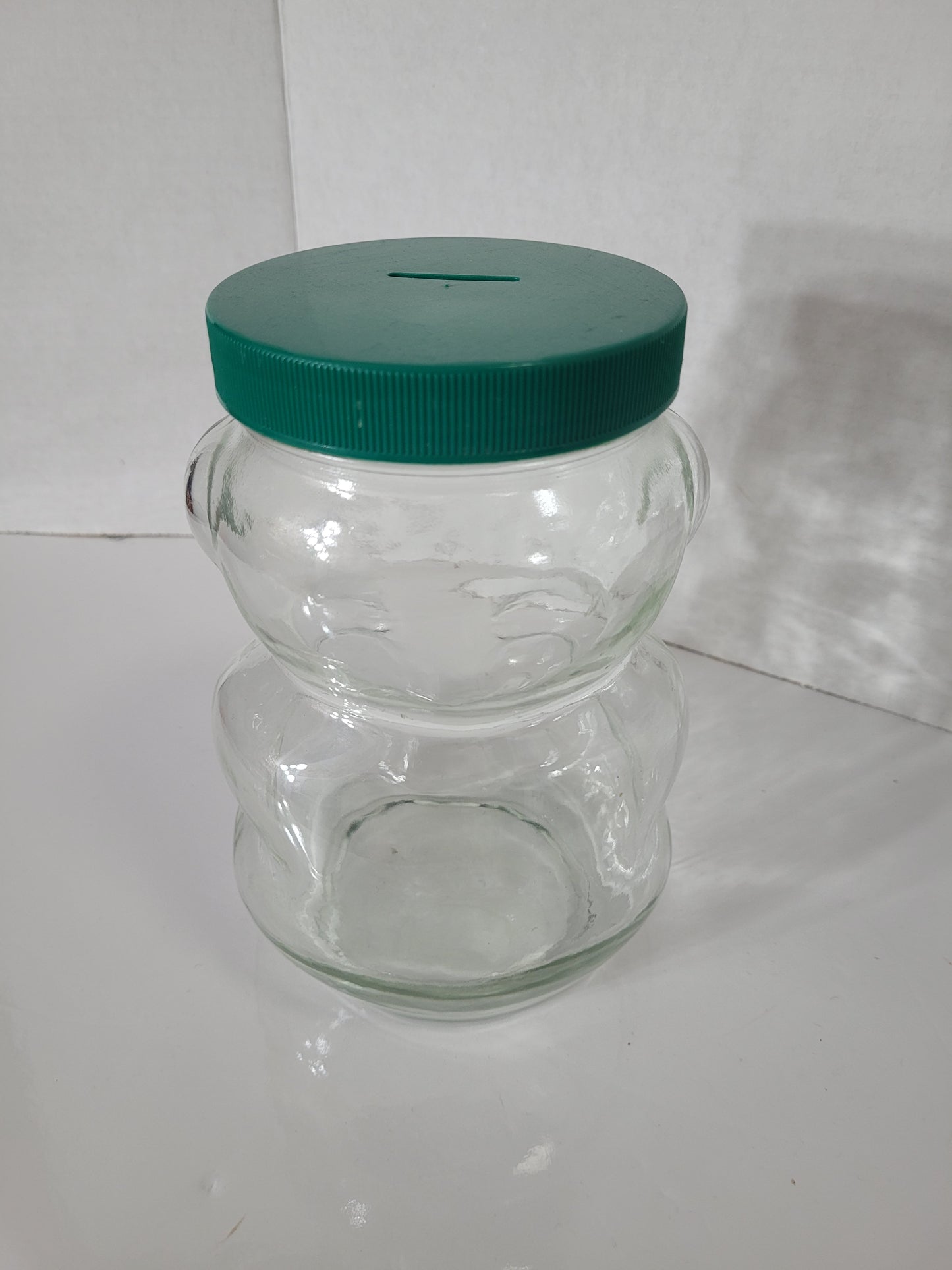 Vintage 1980s Kraft Peanut Butter Glass Bear Coin Bank – Made in Canada