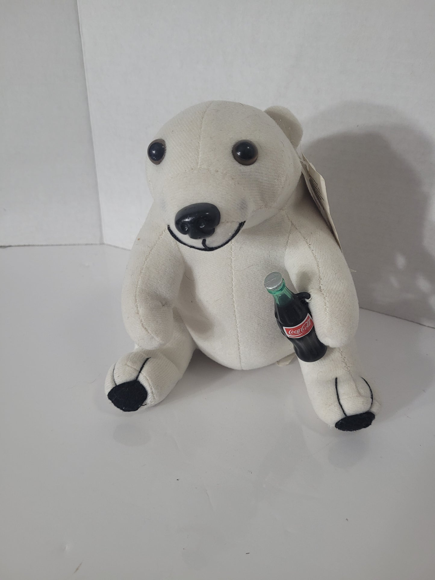 1993 Coca-Cola Polar Bear Plush with Coke Bottle & Original Tag