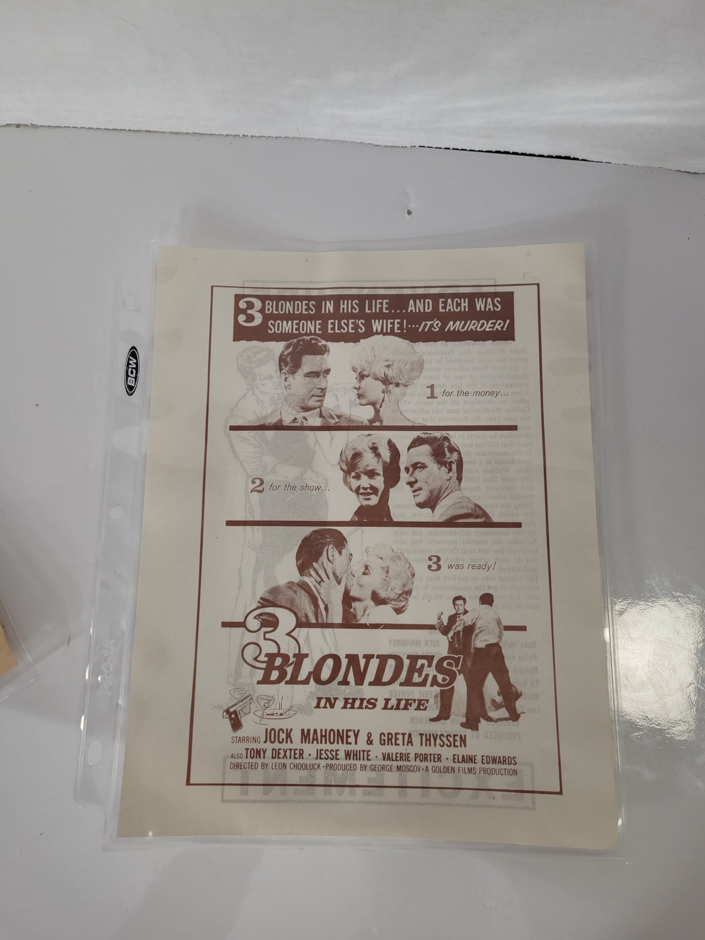 Vintage 1960s Movie Promotional Advertising Sheets – Lot of 4
