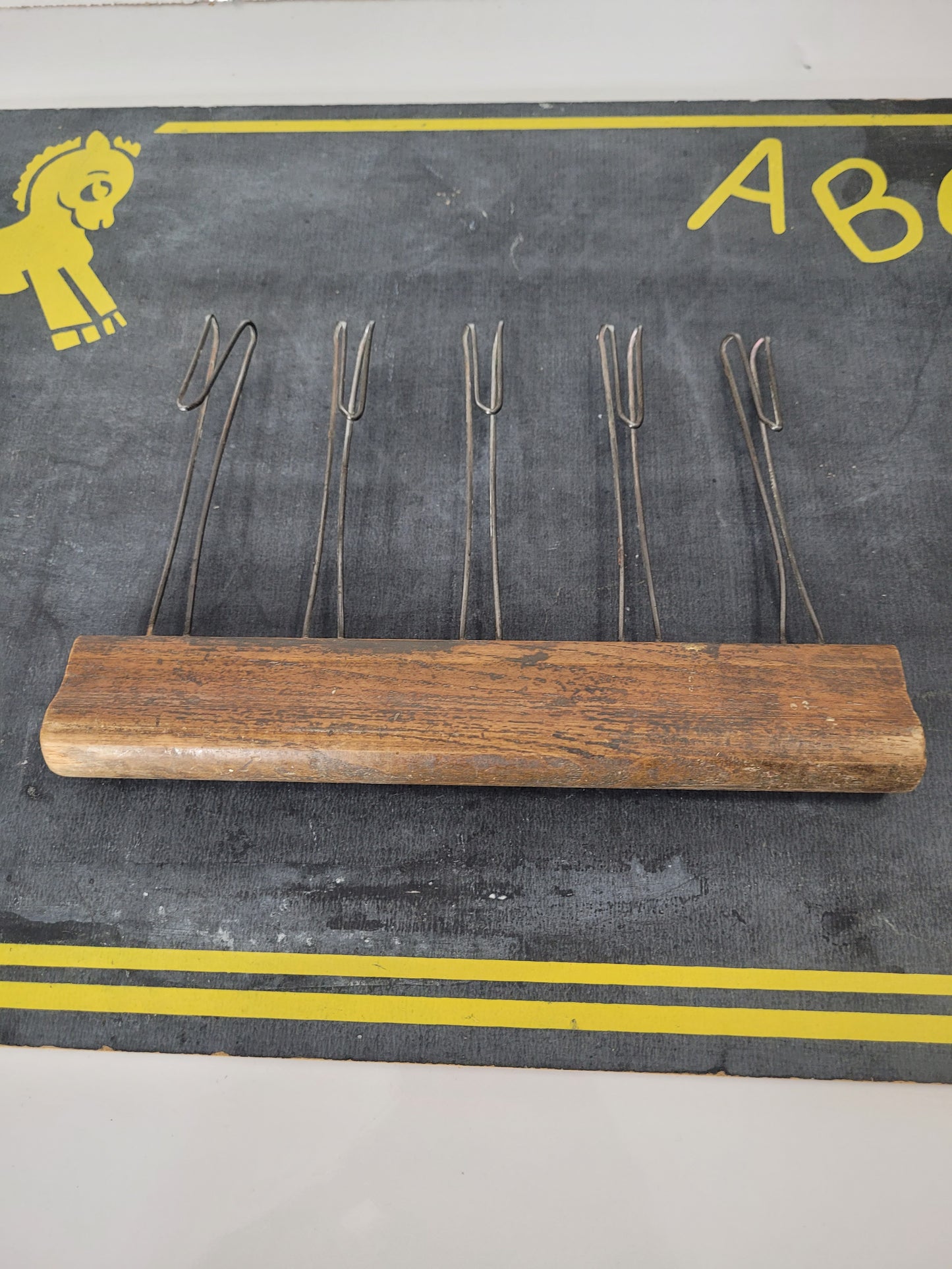 Vintage Child’s ABC Chalkboard Set with Eraser & Music Staff Chalk Holder