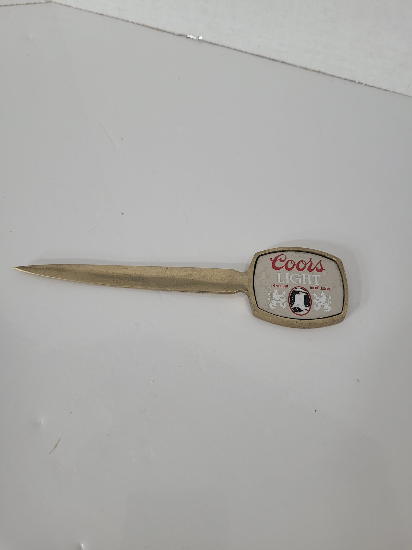 Vintage Coors Light Advertising Letter Opener – Gold-Tone – 6.5"