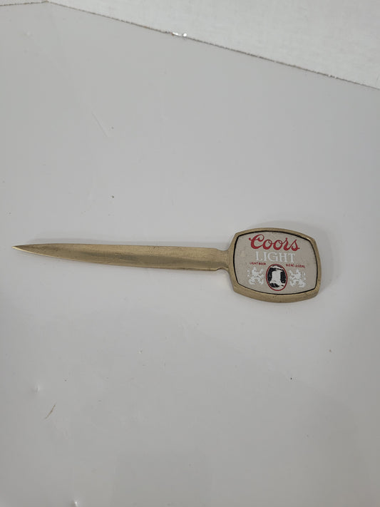 Vintage Coors Light Advertising Letter Opener – Gold-Tone – 6.5"