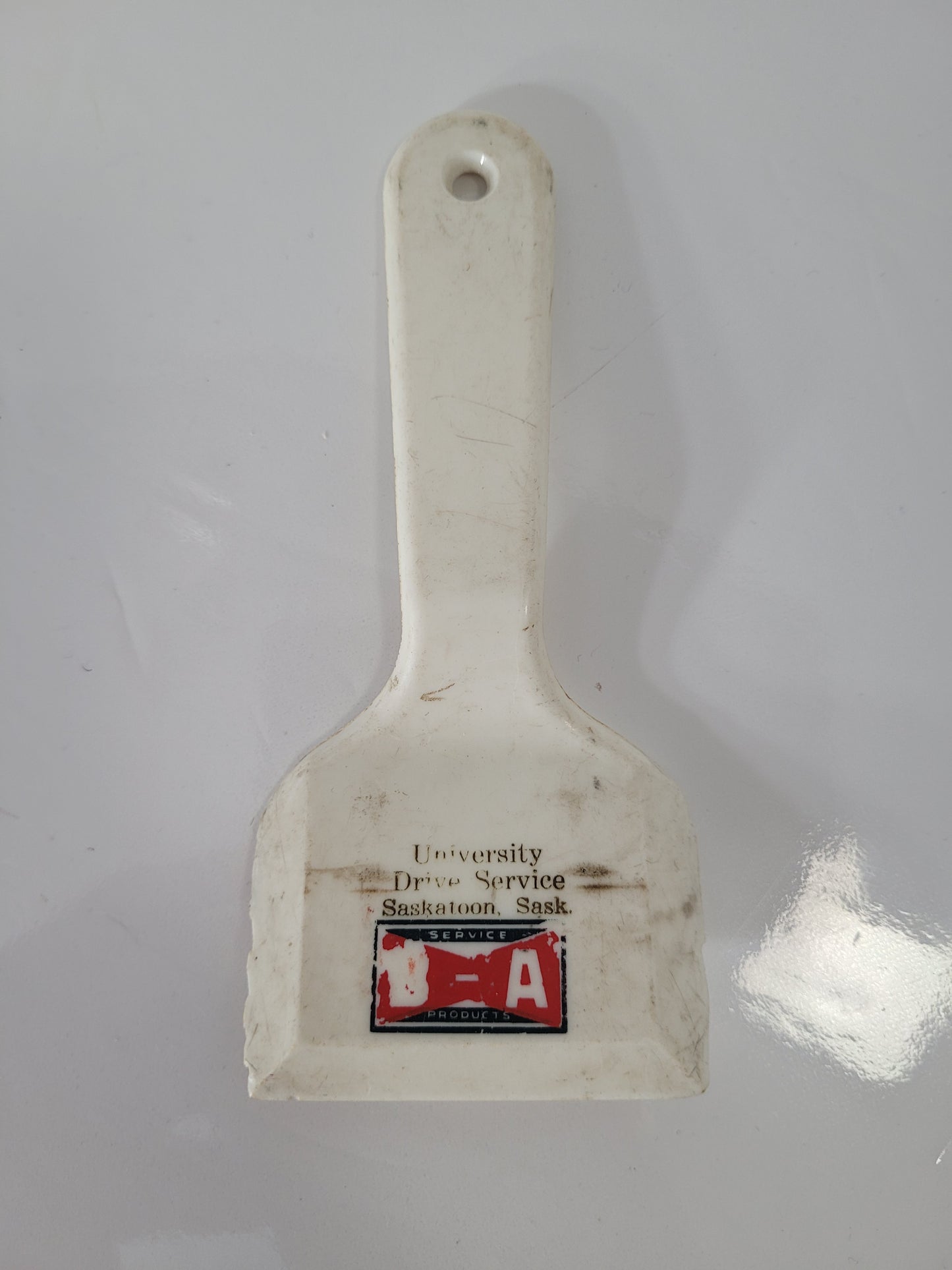 Vintage B-A University Drive Service Saskatoon Ice Scraper & Embroidered Patch