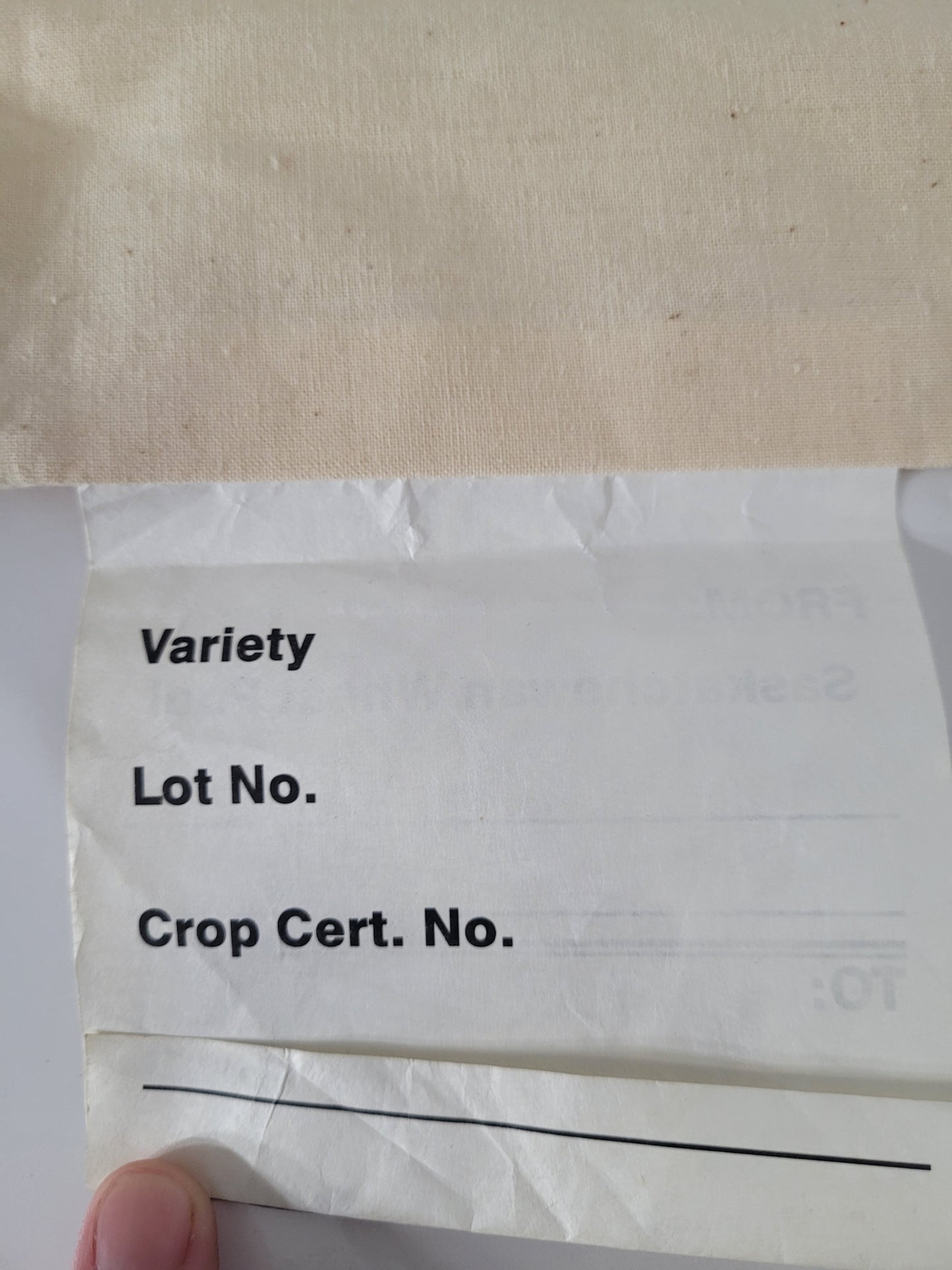 Vintage Saskatchewan Wheat Pool Grain Sample Bag with Original Tag – 6" × 10"
