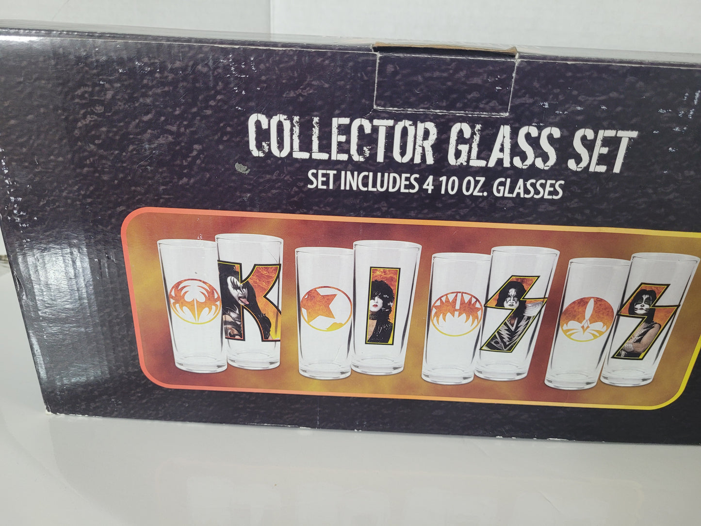 2010 KISS Collector Glass Set – 4 × 10 oz. Glasses – Original Box