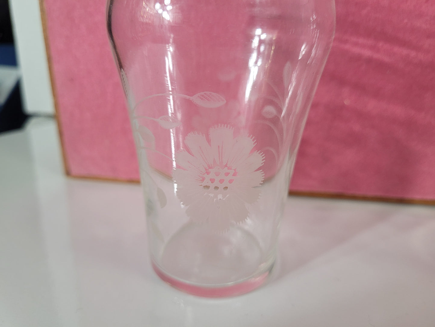 Vintage Dominion Glass White Floral Tumblers – Set of 5