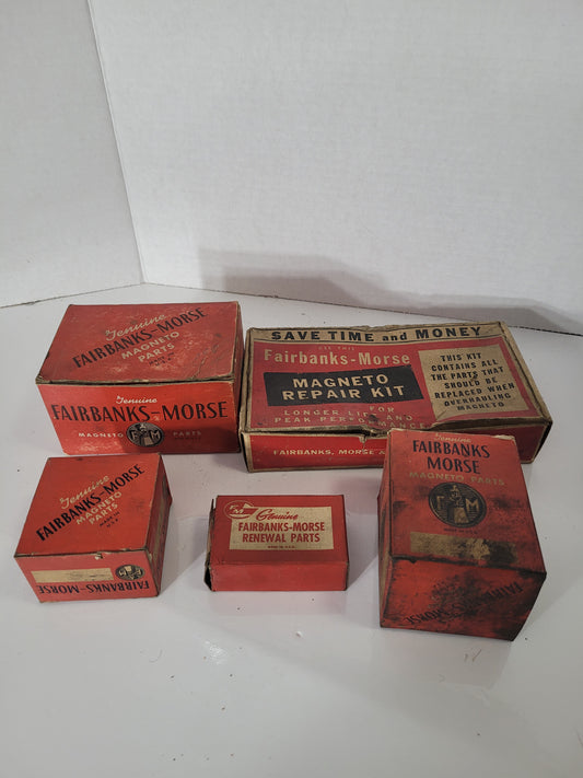 Vintage Fairbanks-Morse Magneto Parts Boxes – Lot of 5
