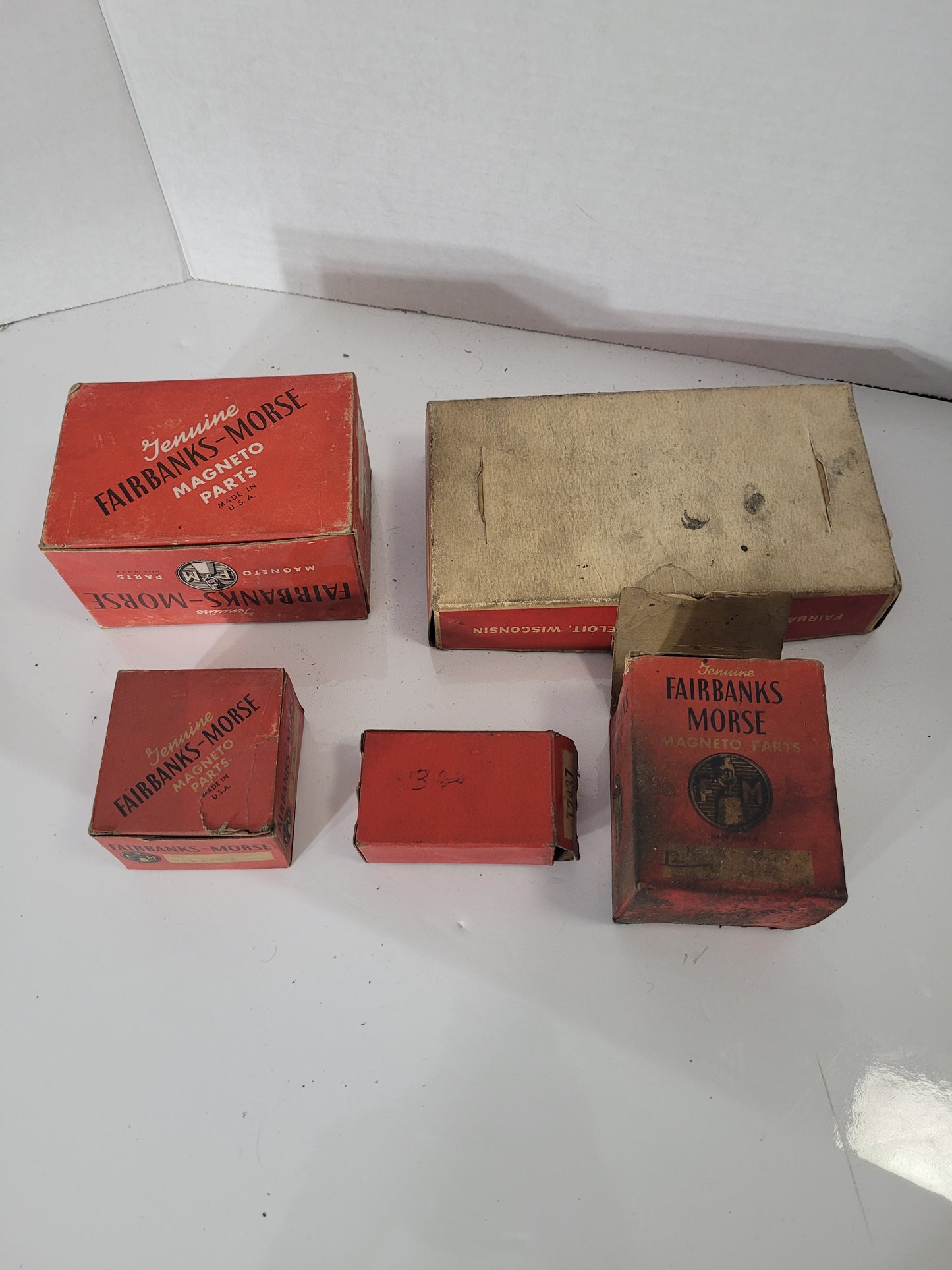 Vintage Fairbanks-Morse Magneto Parts Boxes – Lot of 5