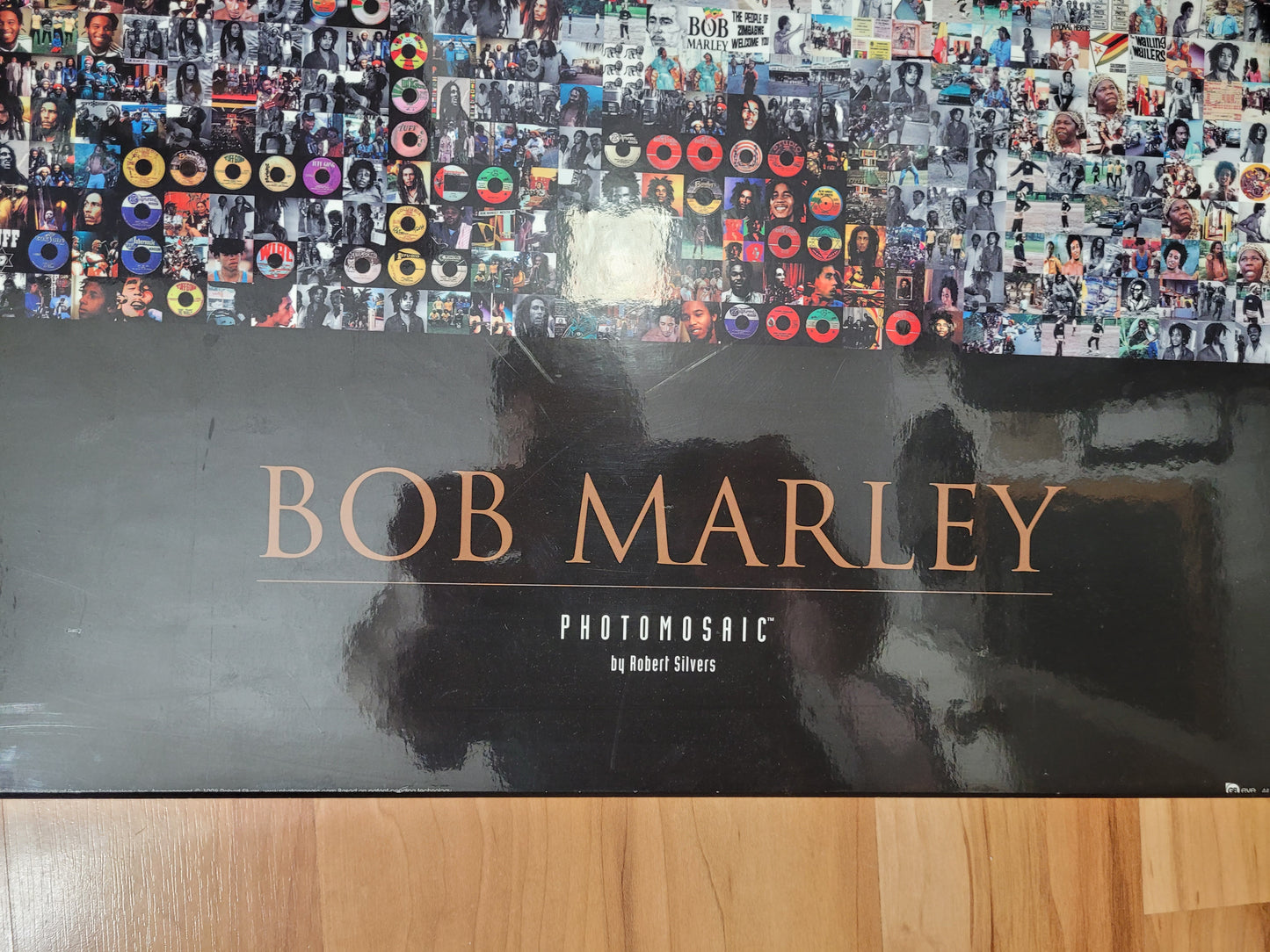 1998 Bob Marley Photomosaic by Robert Silvers Wood-Backed Wall Art – 24" x 36"