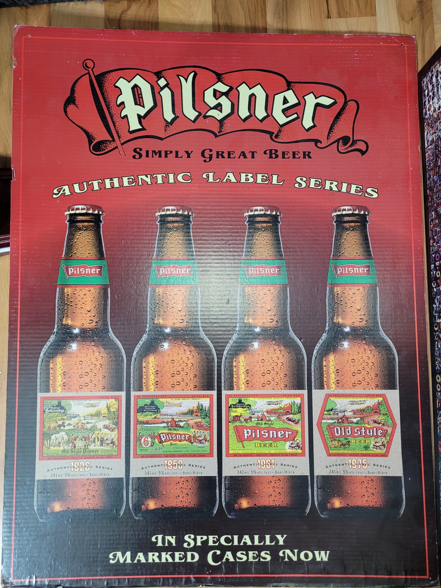 Old Style Pilsner Authentic Label Series Double-Sided Advertising Sign – 36" x 27"