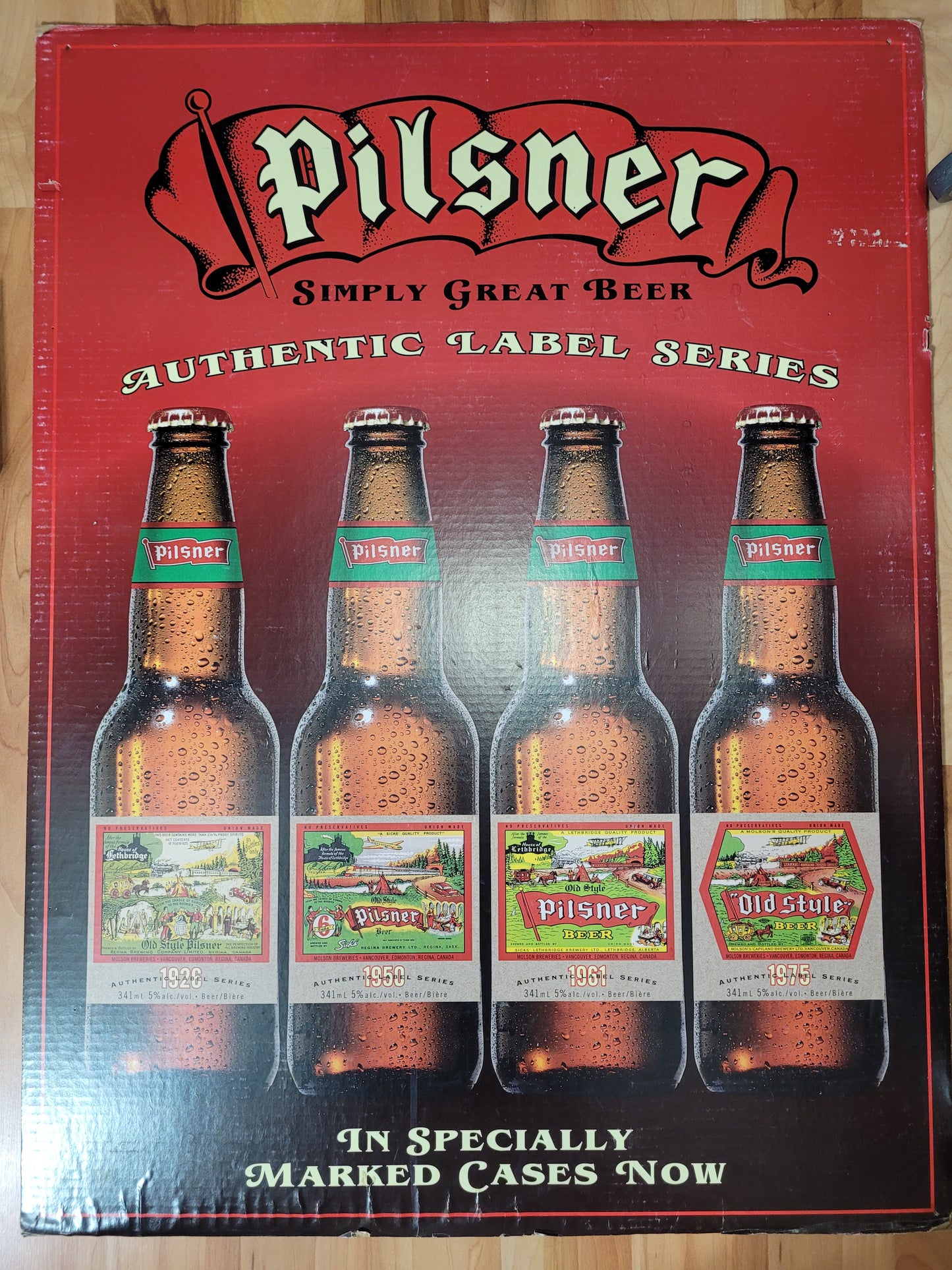 Old Style Pilsner Authentic Label Series Double-Sided Advertising Sign – 36" x 27"